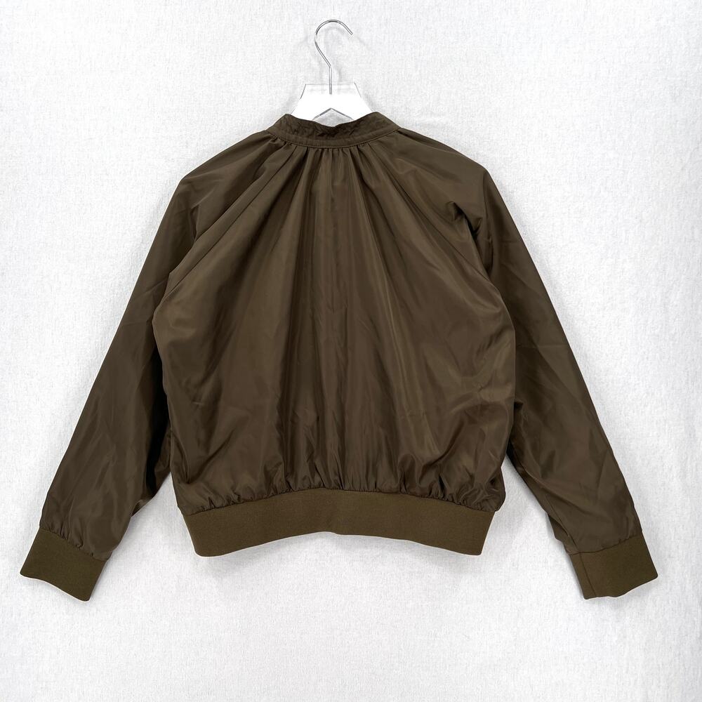 FREE PEOPLE Midnight Bomber Sateen Jacket Womens Medium Olive Green Long Sleeve - Picture 6 of 16